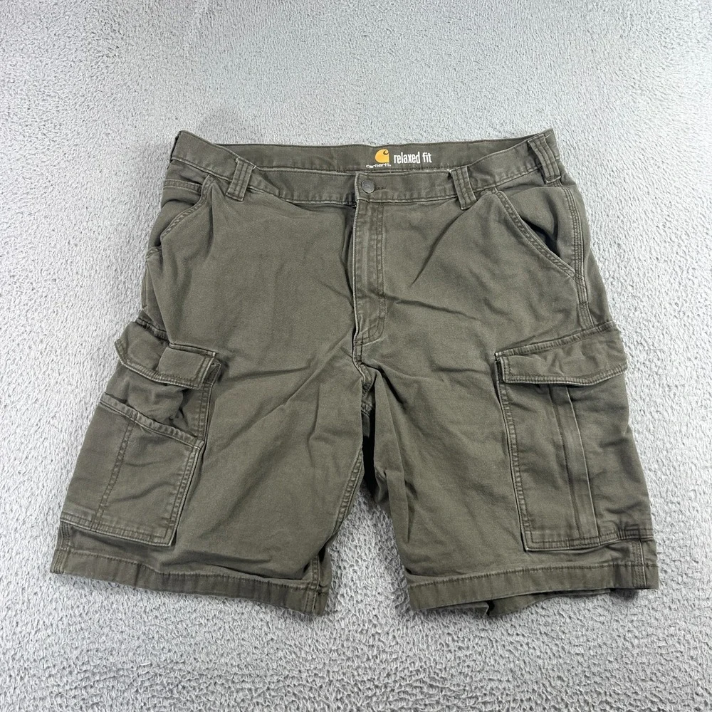 Carhartt Relaxed Fit Cargo Shorts Mens 40 Dark Green Rugged Flex Work 103542 217